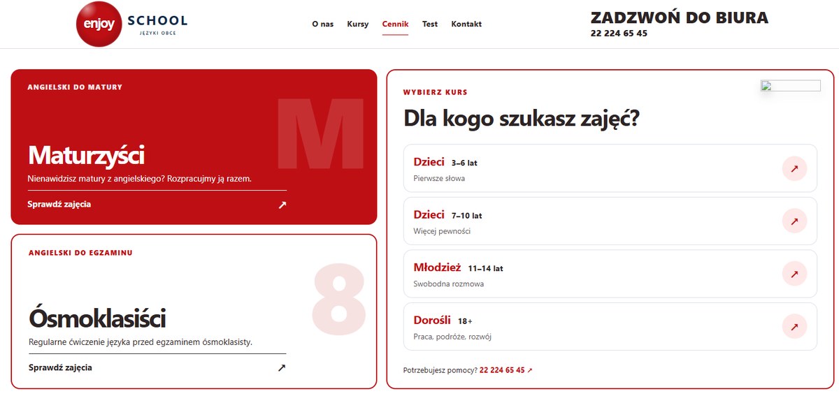 Podgląd projektu Enjoy School